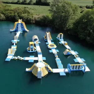 Inflatable Obstacle Course Water Slide with PVC Nylon Material 100 500kg Capacity for Outdoor Water Games