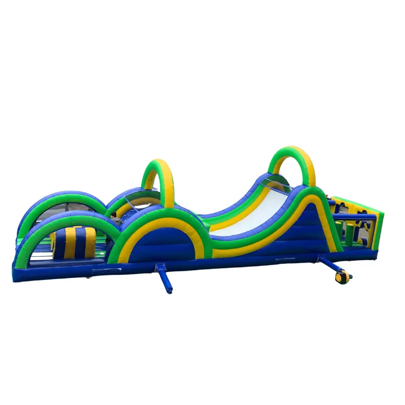 Parcours d'obstacles gonflable avec toboggan, PVC durable pour fêtes d'enfants, location d'événements extérieurs