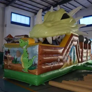 “Inflatable Orange Funcity Commercial Slide Bounce House Eco Friendly PVC