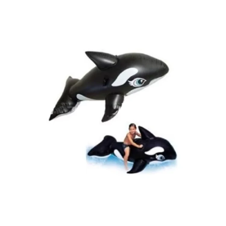Inflatable Orca Ride-On for Kids and Adults PVC Pool Floats for Indoor and Outdoor Use for Pool and Home