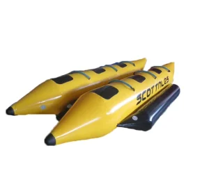 Banana Boat Inflatable Luar Ruangan 10-Kursi PVC untuk Bermain Ski Air dengan Pompa Listrik Perahu Ikan Terbang di Laut