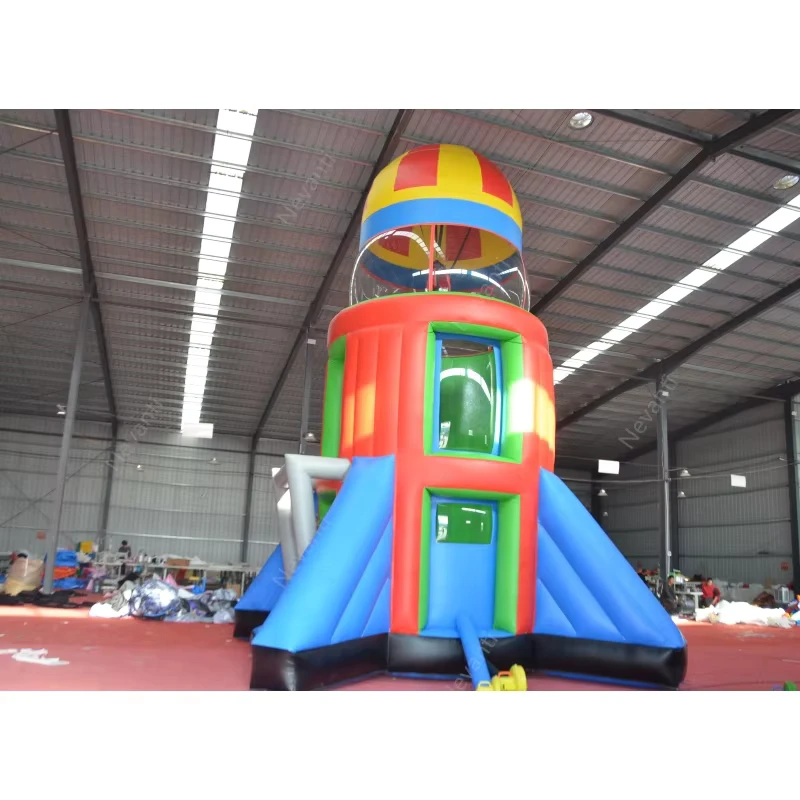 Castillo inflable de juegos al aire libre para niños, tema de cohete, casa de rebote mega de material PVC, capacidad de 500 kg