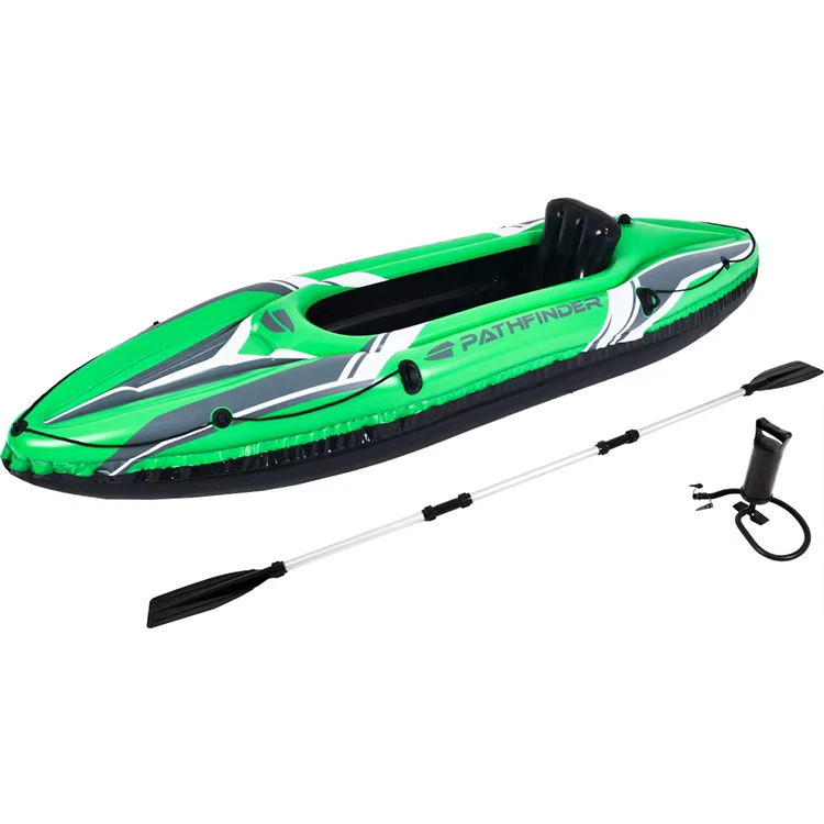 Kayak inflable de PVC para 1 persona para adultos con remo y bomba