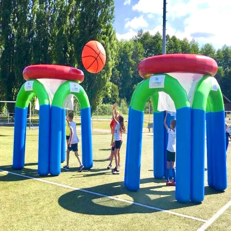 Aufblasbare PVC luftdichte Basketball-Schießspiele, Korbständer, Teambuilding, interaktives Spiel