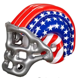 Inflatable PVC American Football Helmet Hat Waterproof Foldable Portable Costume Accessory Graduation Thanksgiving Christmas
