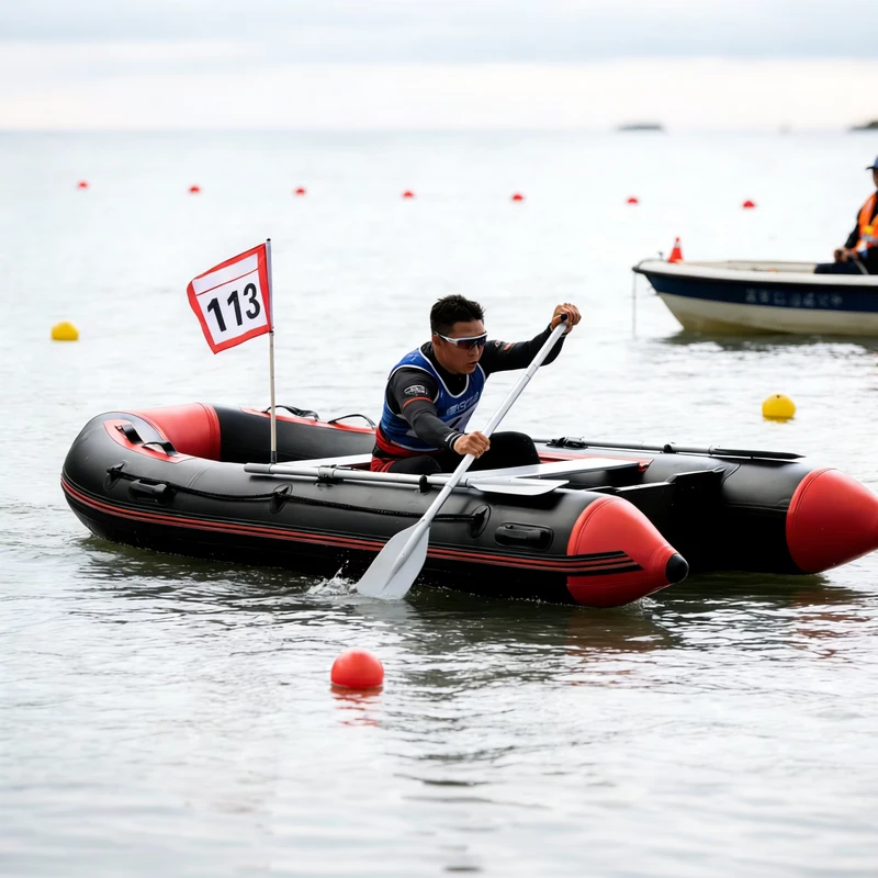 Inflatable PVC Attack Dinghy Boat with Drifting Quick Turns Stable Performance for Rivers Lakes Scouting 3 Persons Capacity