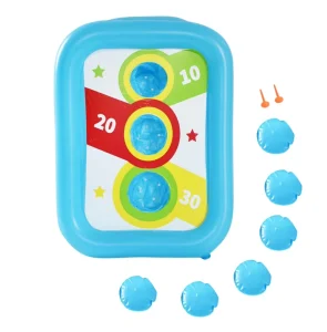Inflatable PVC Blue Kids Pool Toys Floating Toss Air Mattresses 93x70x23cm for Summer Beach Party Water Games