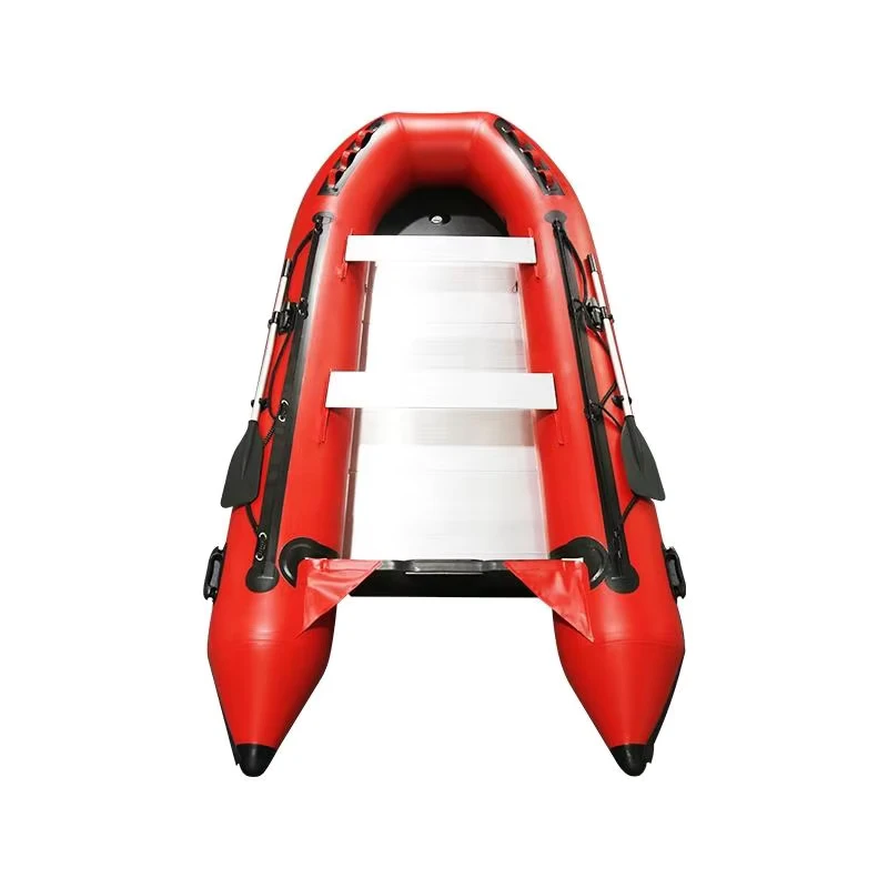 Inflatable PVC Boat Drifting Surfing Light Weight Fishing Touring Small Boat with Rod Holder 3 Persons Capacity