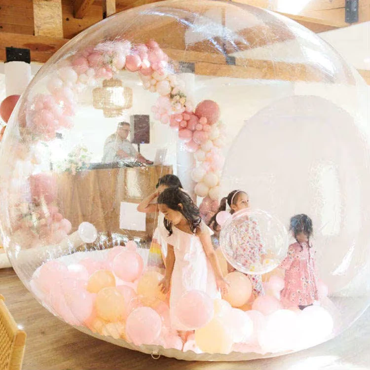 Tente gonflable en PVC, igloo en cristal, maison bulle transparente