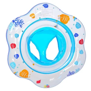 Inflatable PVC Collar Ring Pool Swim Ring with Safety Seat for Child Age 6-36 Months Double Airbag