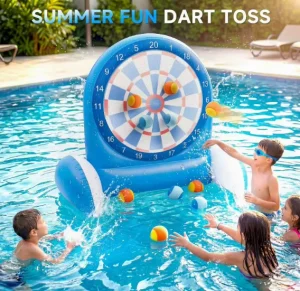 Aufblasbare PVC-Dartboard für Outdoor-Familien-Spaß, Wasserpool-Spiel mit Klebe-Bällen für Kinder von 3 bis 12 Jahren