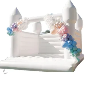 Inflatable PVC Lightweight White Wedding Trampoline Castle Outdoor Theme Birthday Party Proposal