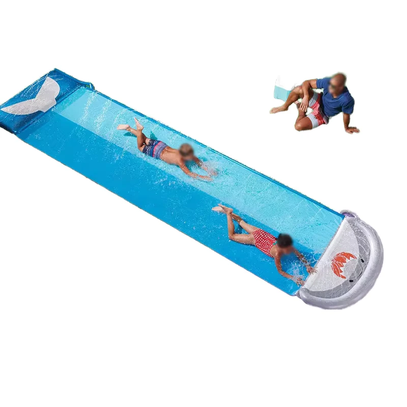 Aufblasbare PVC-Wasserrutsche für den Außenbereich, für den Garten, mit Spritzmatte für Kinder