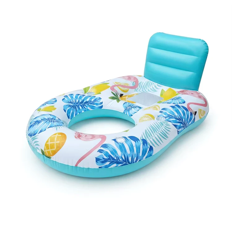 Gonfiabili in PVC per Piscina con Portabicchieri, Lettino Galleggiante per Adulti