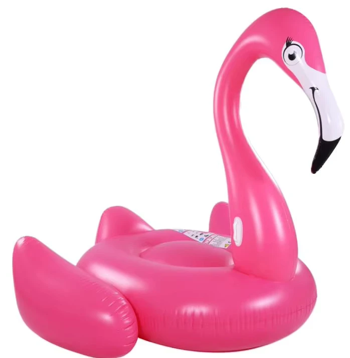 Flamingo galleggiante rosso in PVC gonfiabile, anello da nuoto estivo, isola galleggiante 176x198x172cm