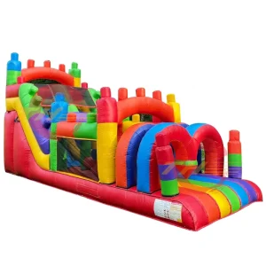 Inflatable PVC Slide Garden Parties Wet Dry Fun City Obstacle Course Building Block Bouncer Amusement Parks Playgrounds