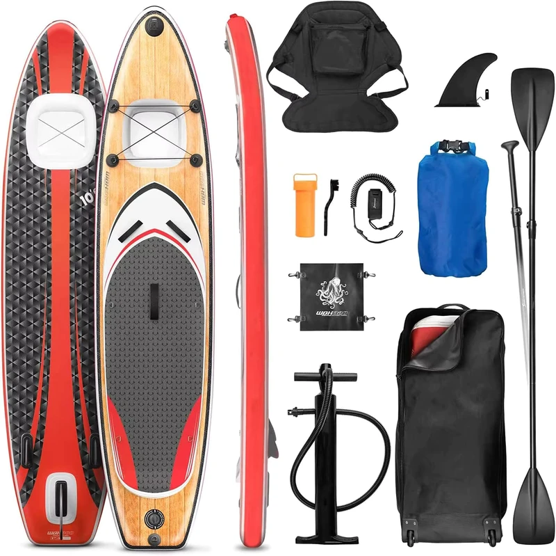 Inflatable PVC Stand up Paddle Board (SUP) with Underwater Viewing Window Pump & Repair Kit Included