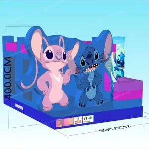 Inflatable PVC Stitch Jumping Castle Bouncy Castle Combo Slide Obstacle Jump Bounce House CE Certified
