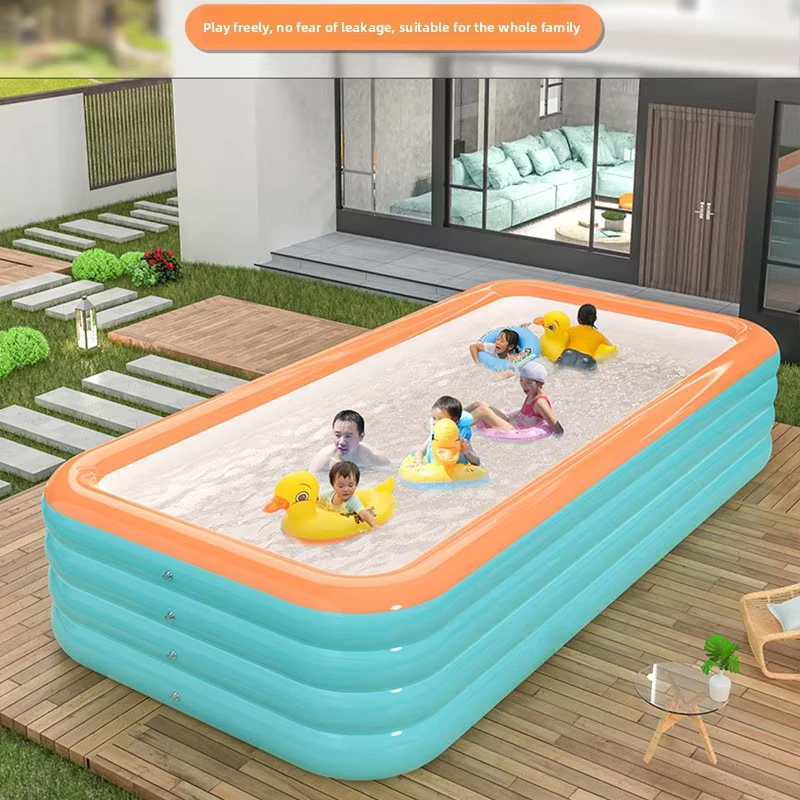 สระว่ายน้ำลม PVC หนา สำหรับเด็กทารก ผู้ใหญ่ และเด็ก สนุกกลางแจ้ง ปั๊มไฟฟ้า