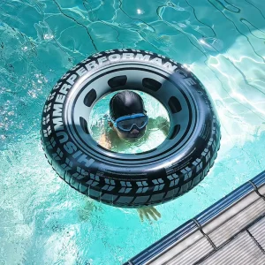 Aufblasbarer PVC-Reifen-Muster Neuheit Form Schwimmring Individuelle Farbe Kinder Frauen Männer Sommer Wasser Pool Schwimmend