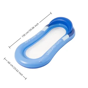 Inflatable PVC Water Lounger Floating Bed Swim Ring Pool Float Foldable 160x90cm Under 100kg Capacity Outdoor Water Activities