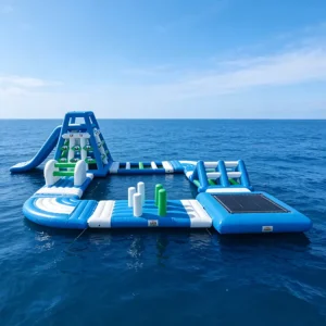 Attrezzature Gonfiabili per Parco Acquatico in PVC, Corso di Ostacoli Galleggiante per Resort e Hotel