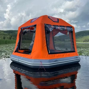 Tenda Air PVC Inflatable Perahu Terapung Tenda Air Pantai Perkemahan Luar Ruangan Memancing Tenda Platform Inflatable Kustom