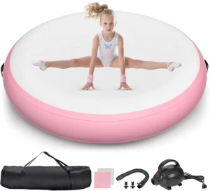 Colchoneta de gimnasia inflable de PVC para yoga de 1 m de diámetro, tapiz de aire para uso doméstico, colchoneta de gimnasia inflable duradera