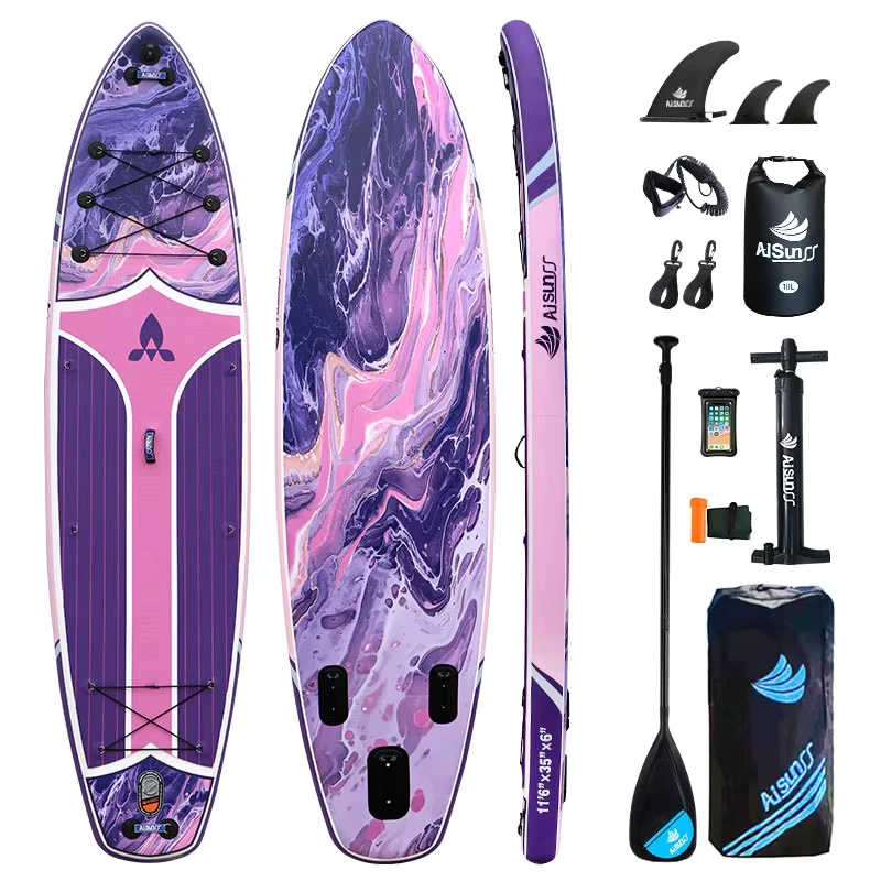 Inflatable Paddle Board Staand Surfen Aquamarijn Vissen Paddle Board Met Kajakzit