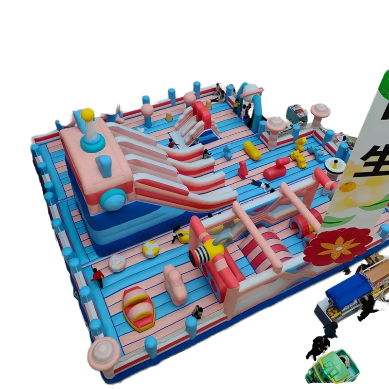 Inflatable Park Inflatables Outdoor Park Bounce House with Slide for Commercial Rental