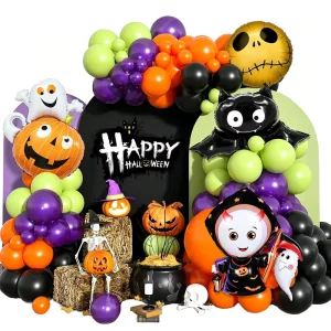 Inflatable Party Halloween Balloon Arch Kit Black Latex Balloons Halloween Holiday PARTY Supplies Decoration Balloon Garland