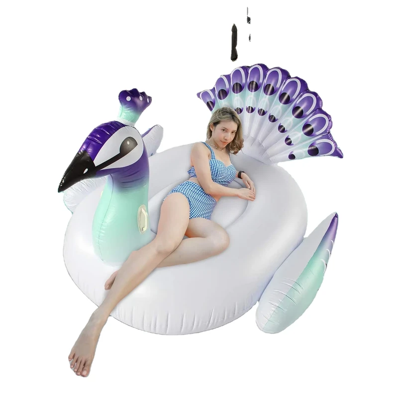 Gonfiabile a forma di pavone, materassino da piscina, lounge, divertente decorazione per feste estive, giocattolo da piscina per lago, fiume, spiaggia, oceano