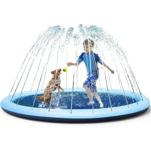 Mat Air Permainan Inflatable untuk Hewan Peliharaan Luar Ruangan Inflatable Sprinkler Mainan Air Papan Percikan untuk Anjing Kucing Mainan Taman