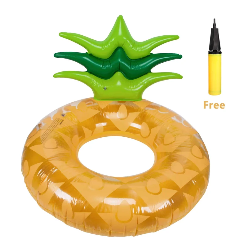 Anel de Natação Inflável em Forma de Abacaxi para Adultos, Cadeira Flutuante e Cama Flutuante, Anel de Natação de Verão, Flutuador de Piscina para Festa na Praia
