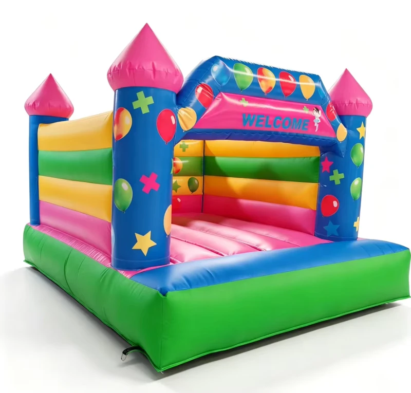 Aufblasbares Pinkes Ballon-Hüpfburg für Kinder Hüpfhaus Party Aufblasbarer Themenpark Große Burg Größe 4*4m