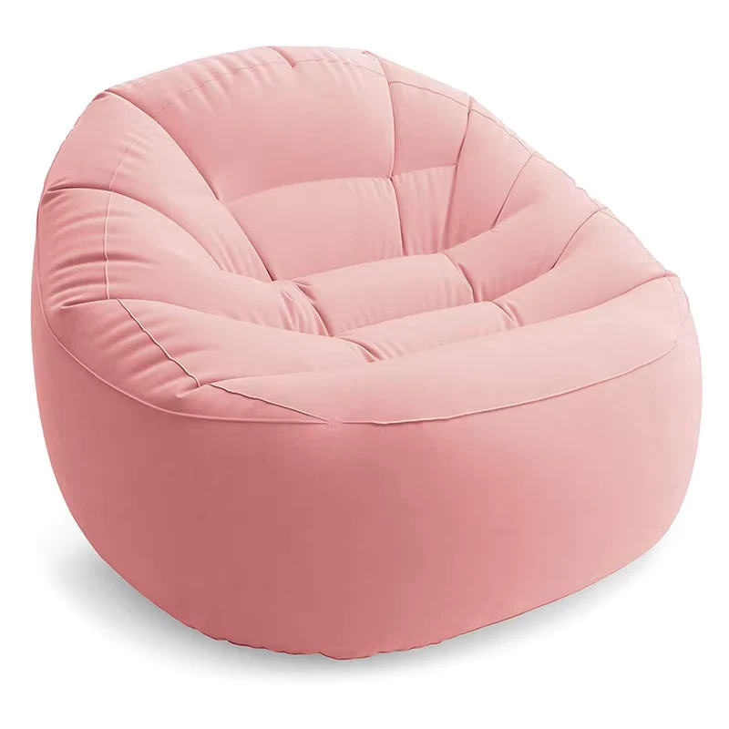Fauteuil poire gonflable rose, pliable, portable, canapé individuel pour camping, utilisation en extérieur et intérieur lors d'événements à domicile