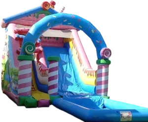 Inflatable Pink Candy Sweet Designs PVC Water Slide Bouncy Castle Kids’ Trampoline Park Pool