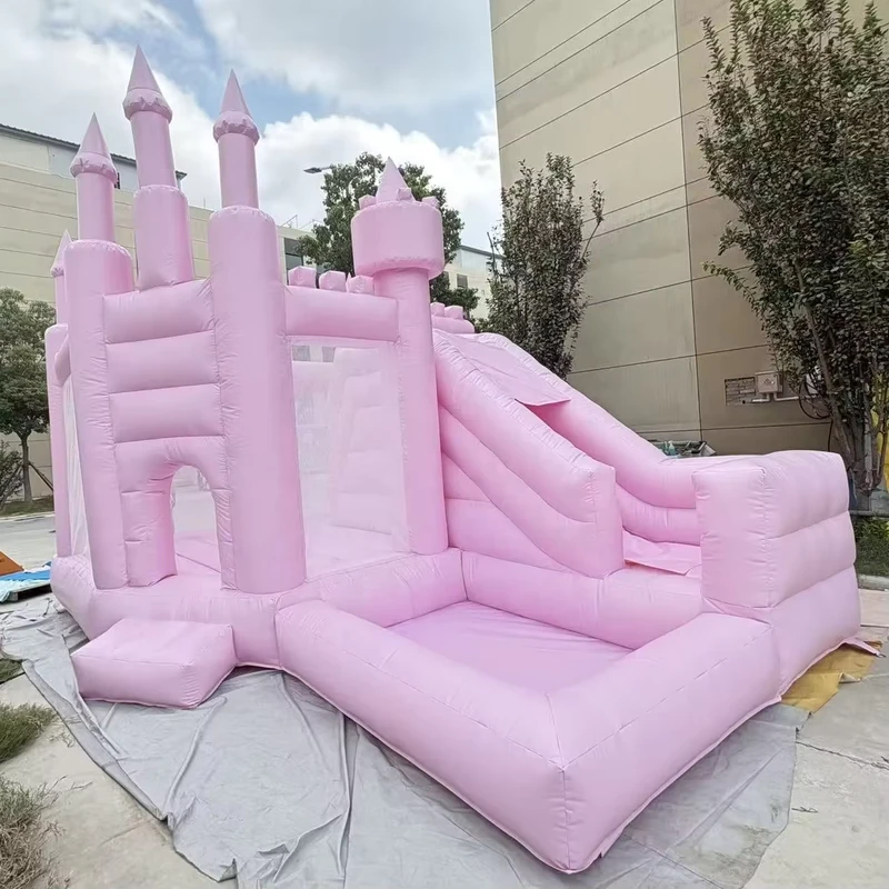 Castillo Inflable Rosa para Niñas con Material PVC Duradero