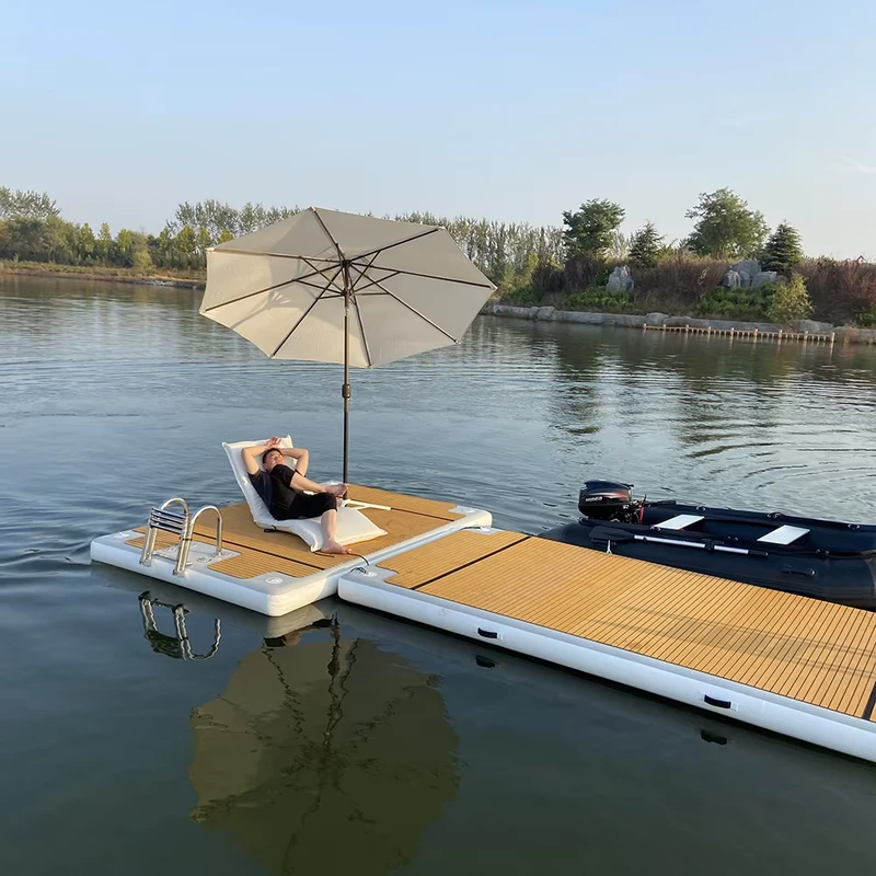 Plataforma inflable, isla flotante, plataforma de ocio, pontón, muelle para yate