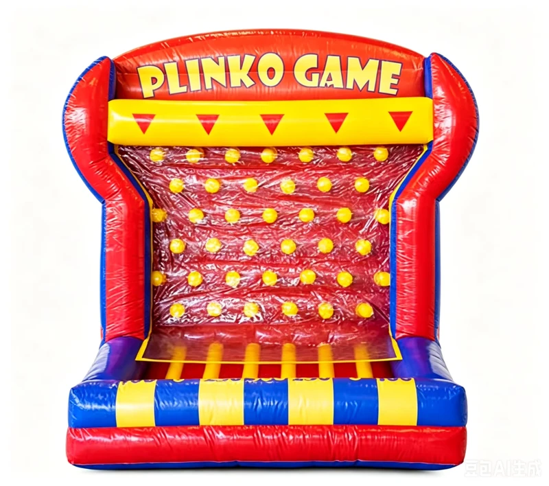 Jogo de Queda de Bola Plinko Inflável em Material PVC Ecológico, Jogo Interativo Clássico de Prémios de Carnaval para Aluguer em Feiras e Festas