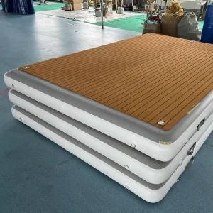 Inflatable Pontoon Boat Yacht Floating Platform Dock with Pump Waterproof Eco Friendly