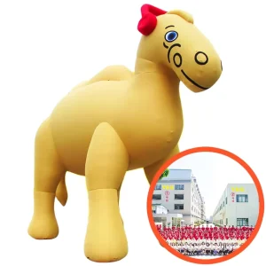 Pónei Inflável Cartoon Fofo, Balão Inflável de Pónei Cartoon, Novo Design
