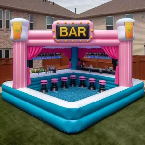Bar Inflable para Piscina Flotante, Cabina de Bebidas, Tienda Inflable de Pub