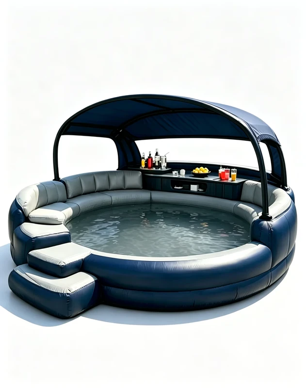 Bar con Tettoia Gonfiabile Perfetto per Divertimento Acquatico in Giardino