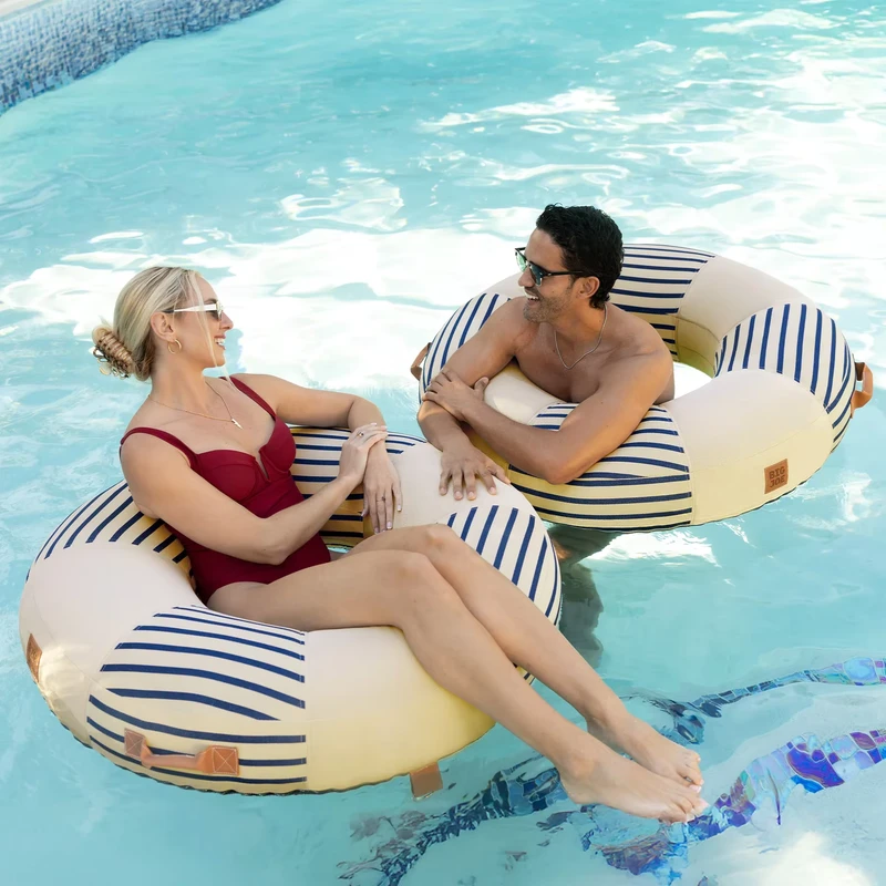 Float Gonfiabile per Piscina Cape Stripe, Anello da Nuoto Durevole, Protetto dai UV con Copertura in Tessuto