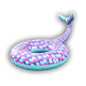 Inflatable Pool Float Chair 45 Inch Giant Inflatable Mermaid Pool Float Lounger with Cup Holder