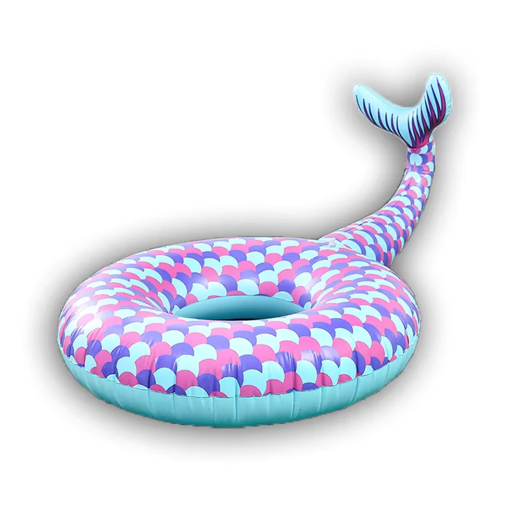 Inflatable Pool Float Chair 45 Inch Giant Inflatable Mermaid Pool Float Lounger with Cup Holder