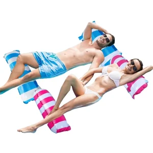 Flutuador de piscina inflável, rede de água multiuso, cadeira de flutuação, cama de rafts reclinável, azul Ouchao para adultos, praia de verão