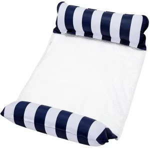 Flutuador de Piscina Inflável para Adultos - 4 em 1 Cama Flutuante com Apoio para Cabeça e Descanso para Pés em Material PVC