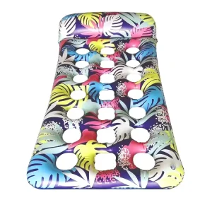 طوف قابل للنفخ للبالغين مع مسند رأس كبير وحامل أكواب